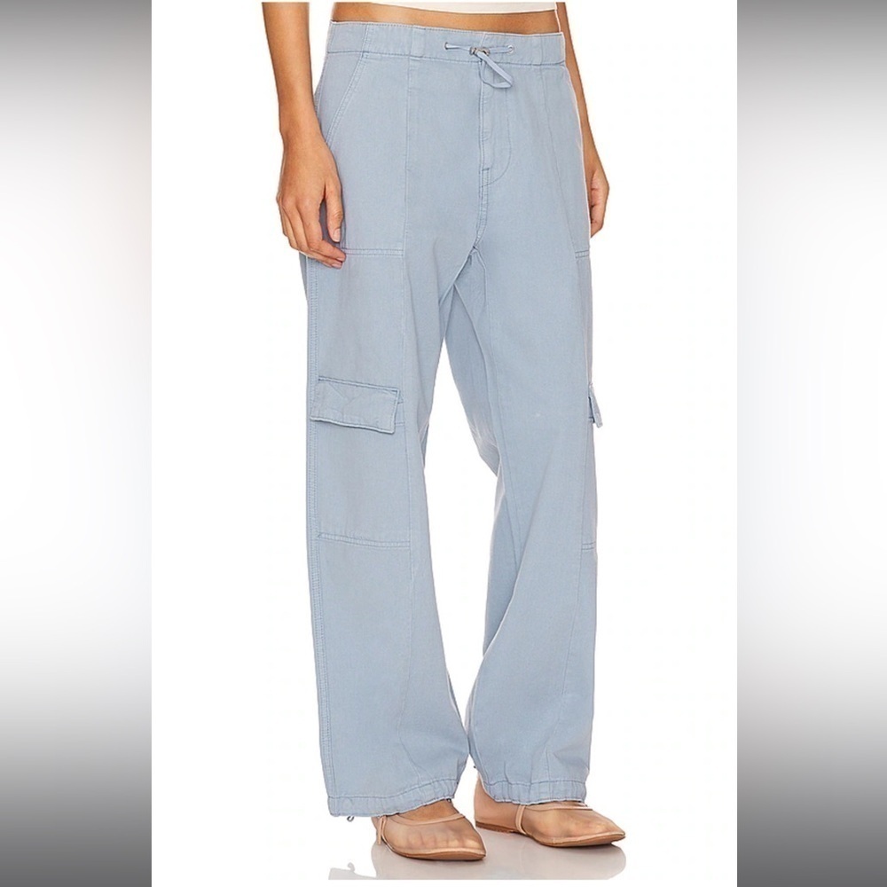 Hudson Jeans Drawstring Cargo Parachute Pants in Ashley Blue from REVOLVE